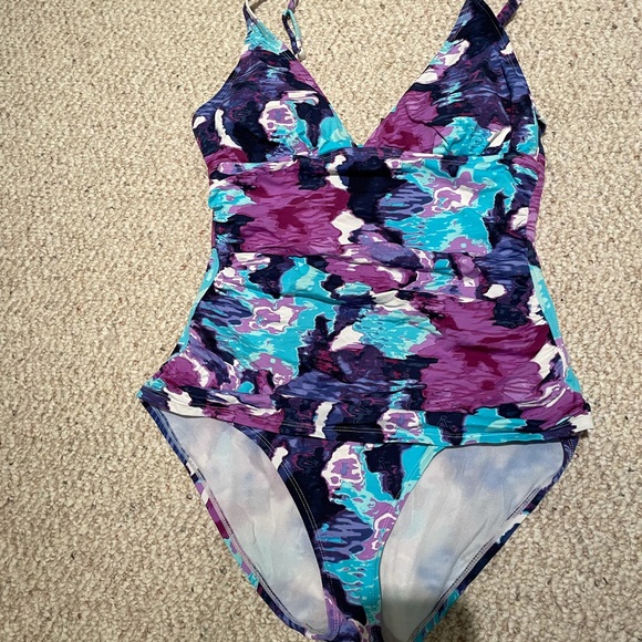 Tommy Bahama Other - Tommy Bahama Purple Turquoise Navy Floral One-Piece Swimsuit